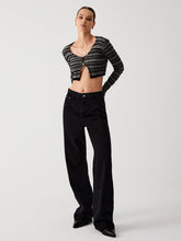 Stripe Fuzzy Fly Away Crop Cardigan